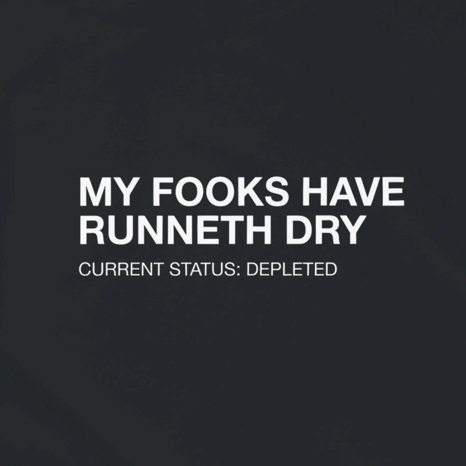 MY FOOKS HAVE RUNNETH DRY