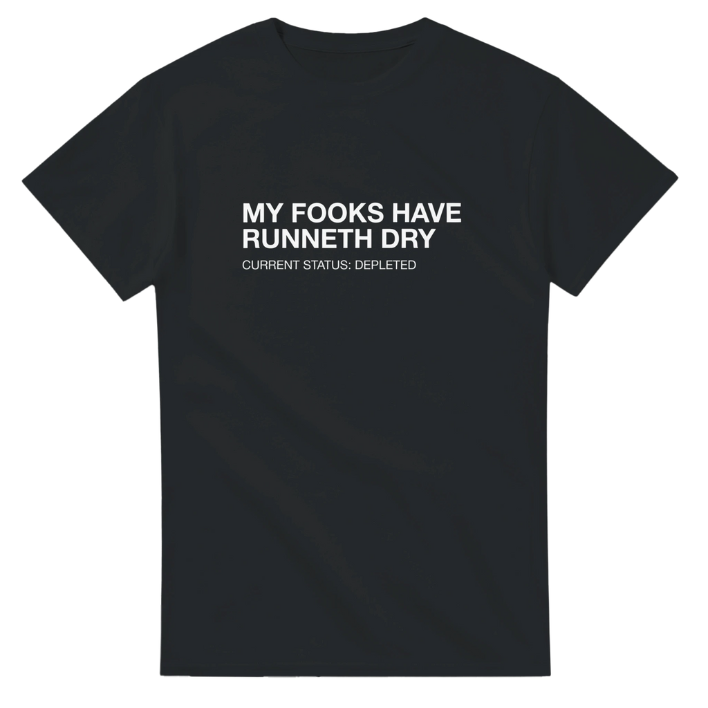 MY FOOKS HAVE RUNNETH DRY