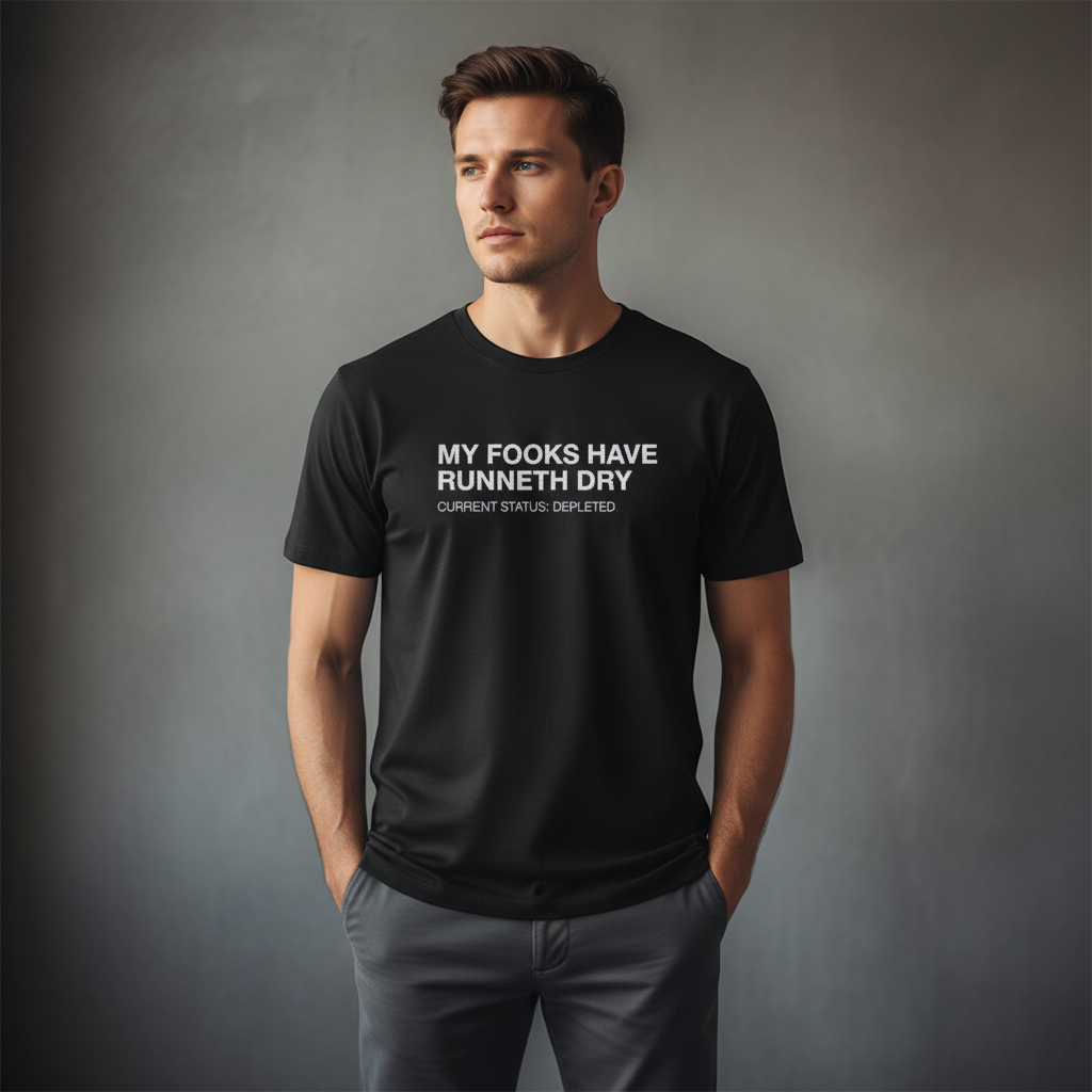 MY FOOKS HAVE RUNNETH DRY