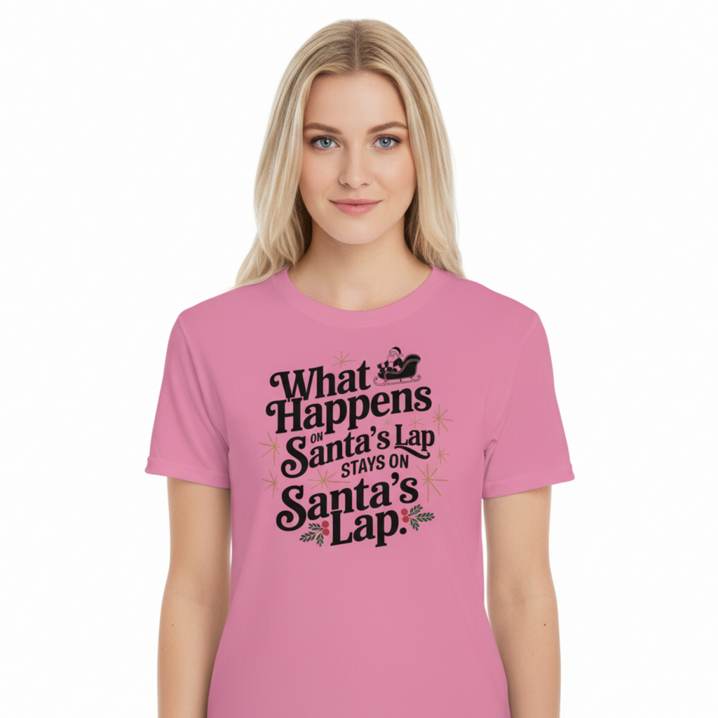 WHAT HAPPENS ON SANTA'S LAP STAYS ON SANTA'S LAP