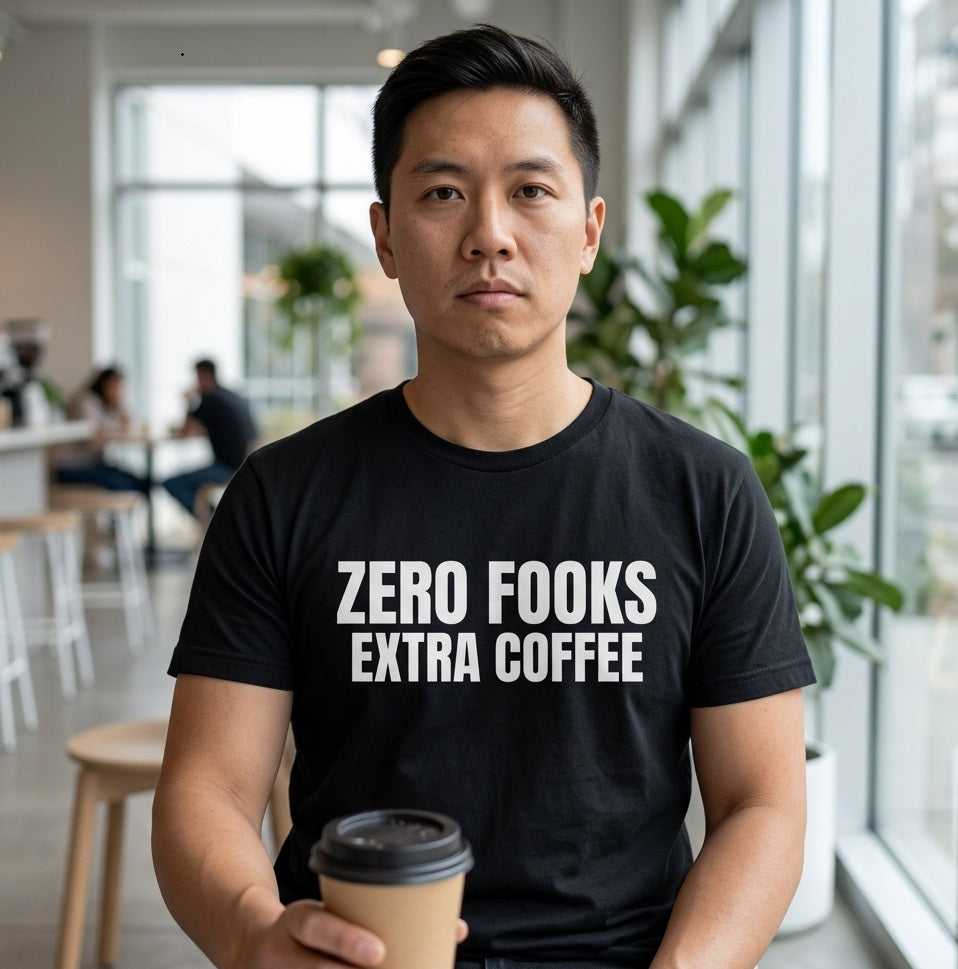 ZERO FOOKS. EXTRA COFFEE.